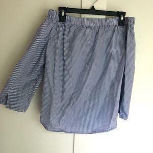 Zara Off The Shoulder Striped Top